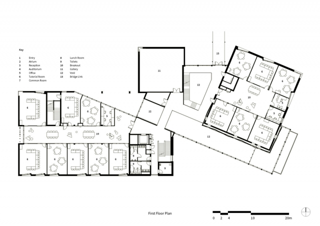 Trinity College Gateway Building | Design: McIldowie Partners | First Floor Plan Trinity College Gateway Building | Design: McIldowie Partners | First Floor Plan | Builtworks.com.au
