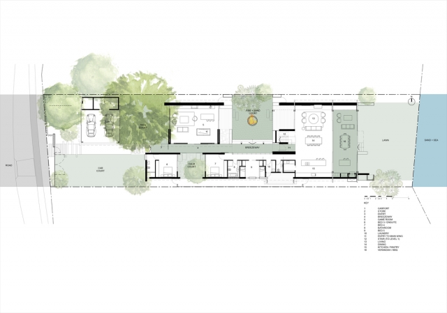 Beach House | Design: Architecture Saville Isaacs | Ground Floor Plan | Builtworks.com.au