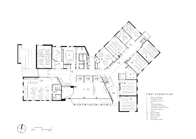 Wesley College Drennen Centre | First Floor Plan | Design: Cox Architecture Wesley College Drennen Centre | First Floor Plan | Design: Cox Architecture | Builtwworks.com.au